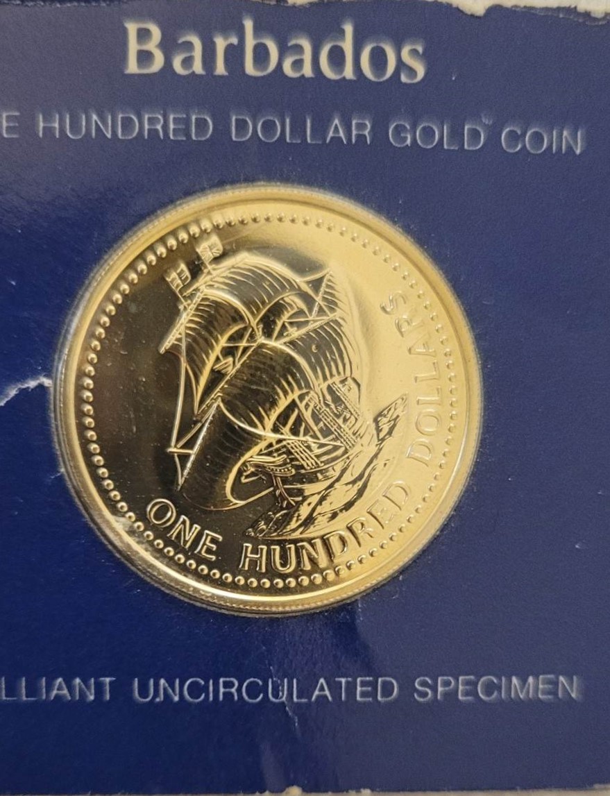 Barbados-$100-Gold-Coin---Uncirculated