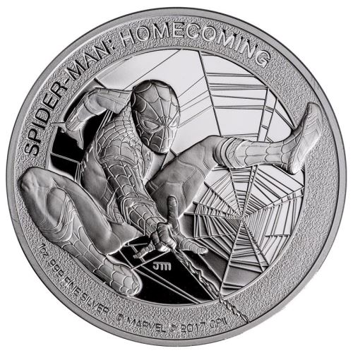 Perth-Mint-New-Release:-Spider-Man:-Homecoming-2017-1-Oz-Silver-Proof-Coin