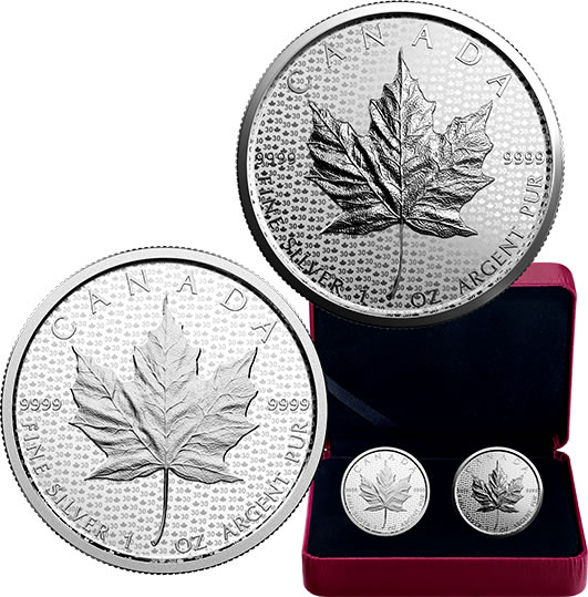 RCM-New-Release:-2018-1-Oz.-Pure-Silver-2-Coin-Set---30th-Anniversary-Of-The-Silver-Maple-Leaf