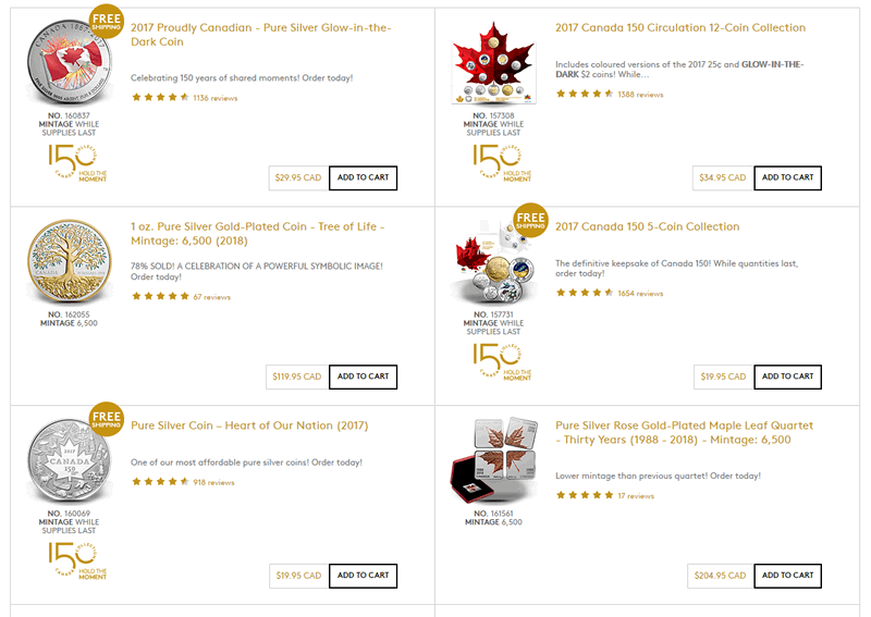 Royal-Canadian-Mint-Top-Customer-Rated-Coins-For-1-17-2018