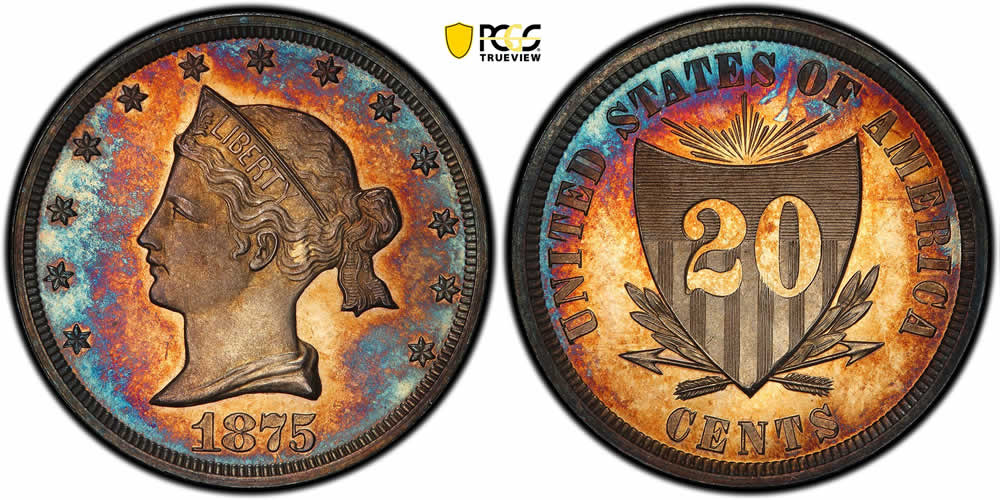 Sailor-Head-Pattern-1875-Twenty-Cent-Piece-PCGS-PR-65+-Cameo