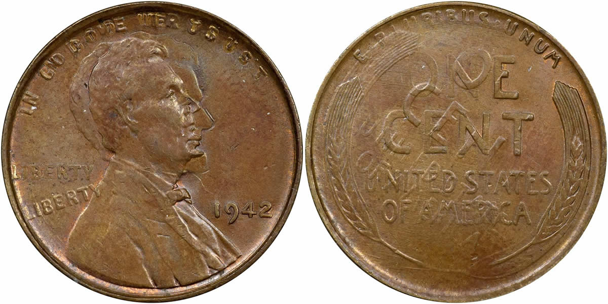 Counterfeit-Detection:-1942-Double-Struck-Lincoln-Cent-Mint-Error