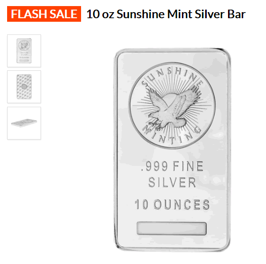 Silver-Gold-Bull-Flash-Sale:-10-Ounce-Sunshine-Mint-Silver-Bars
