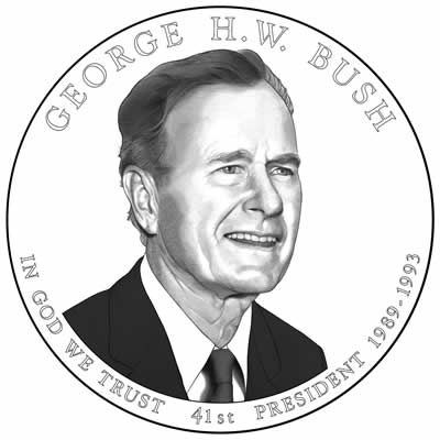 US-Mint-Announces-Designs-For-George-Hw-Bush-Presidential-$1-Coin-And-Barbara-First-Spouse-Gold-Coin