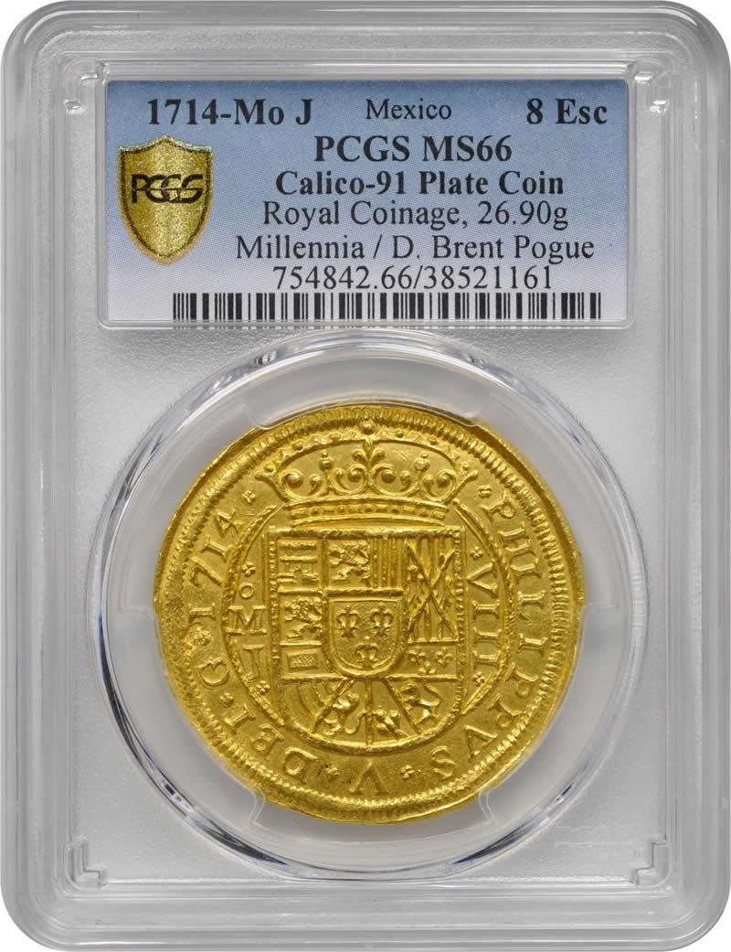 1714-Mexico-Presentation-8-Escudos,-Easily-The-Finest-Known,-PCGS-MS-66,-Sold-For-$312,000