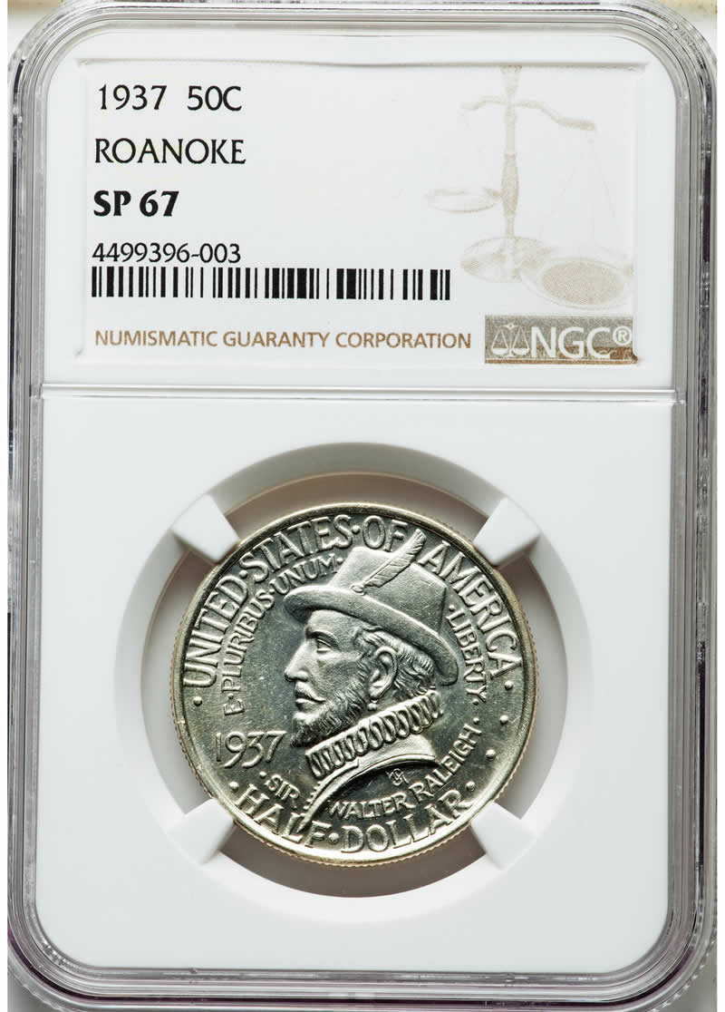 Only-Certified-Specimen-1937-Roanoke-Half-Dollar-Commemorative-Sells-For-$43,200