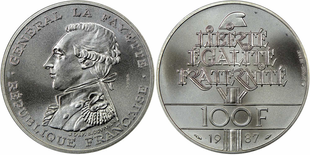 1987-Essai-100-Francs:-Marquis-De-LA-Fayette