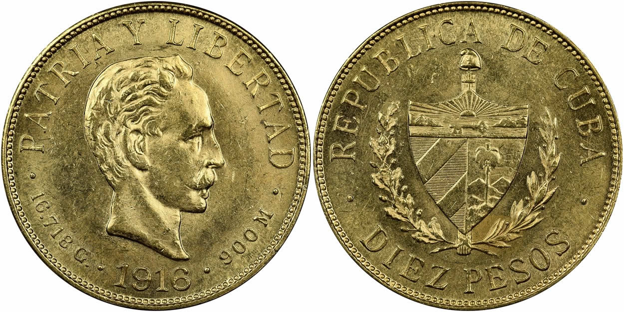 Counterfeit-Detection:-1916-Gold-Cuban-10-Pesos