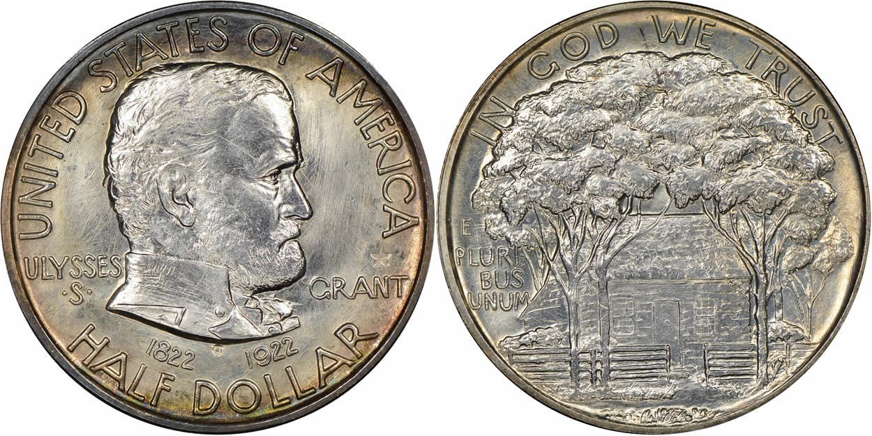 Counterfeit-Detection:-1922-Grant-Commemorative-Half-Dollar:-Altered-With-Added-Star