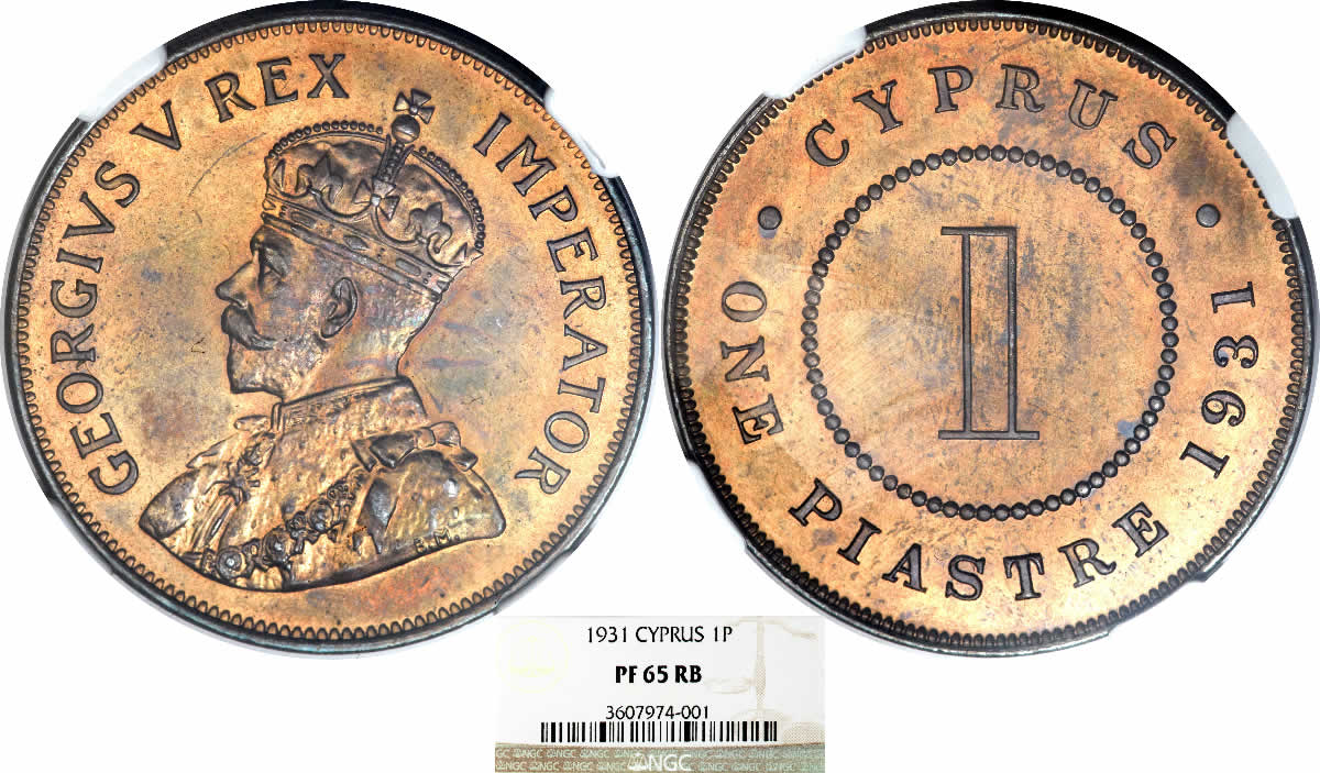 Country-Of-The-Day:-Cyprus,-1931-George-V-Piastre-Proof-NGC-PF65