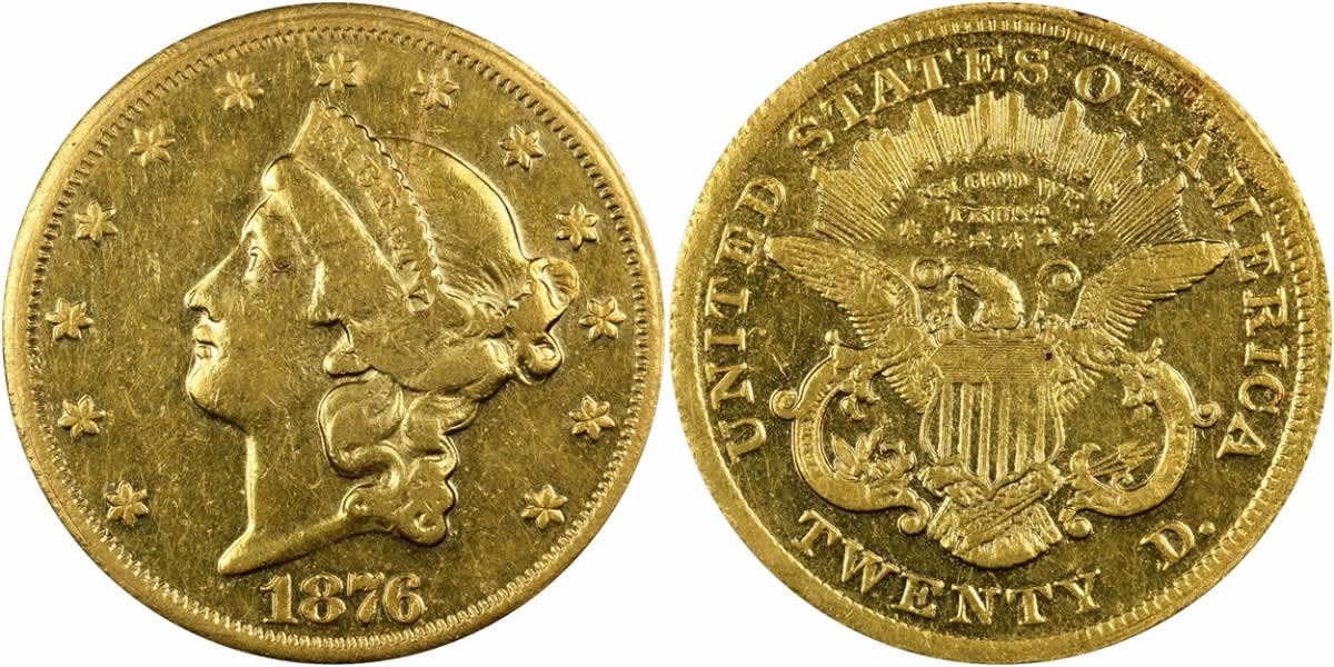 Counterfeit-Detection:-1876-US-Gold-Liberty-Head-Double-Eagle