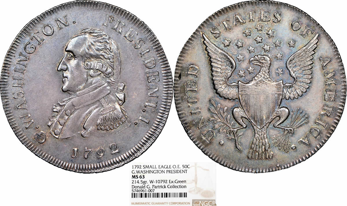 Washington-Wednesday:-1792-Washington-Getz-Half-Dollar-NGC-MS-63,-Finest-Silver-Getz-Pattern