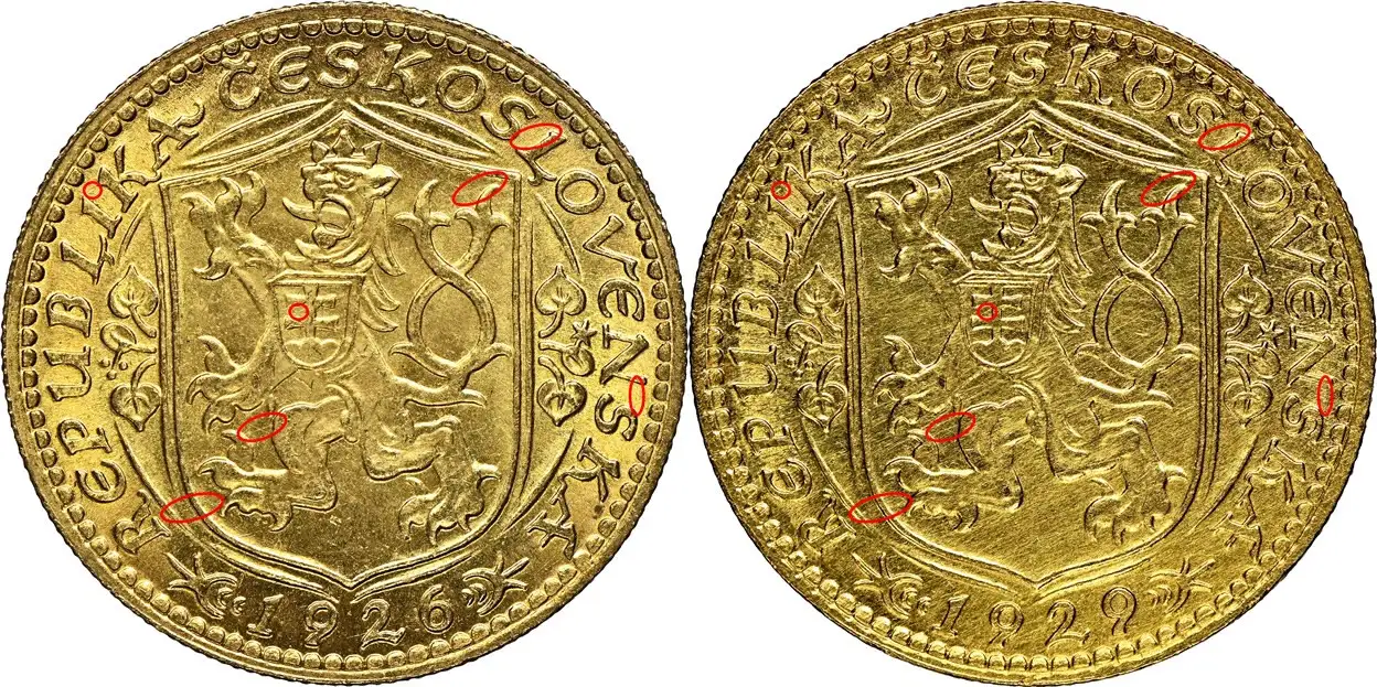 Counterfeit-Detection:-1929-Altered-Date-Czech-Ducat