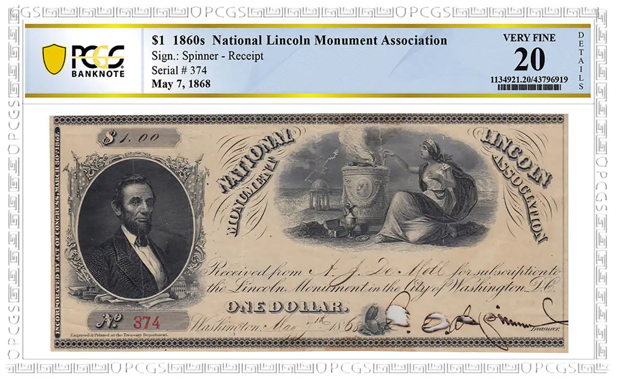 Noteworthy-Notes:-1868-National-Lincoln-Monument-Association-Donation-Receipt