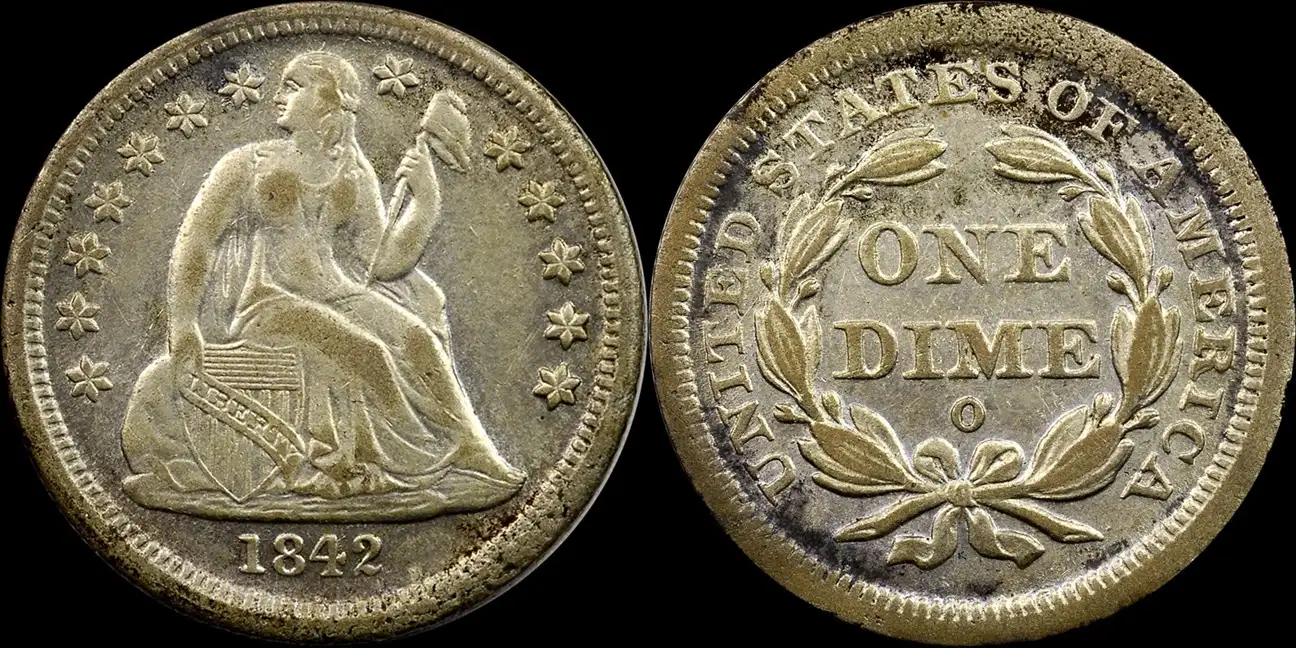 Counterfeit-Detection:-1842-O-Seated-Liberty-Dime