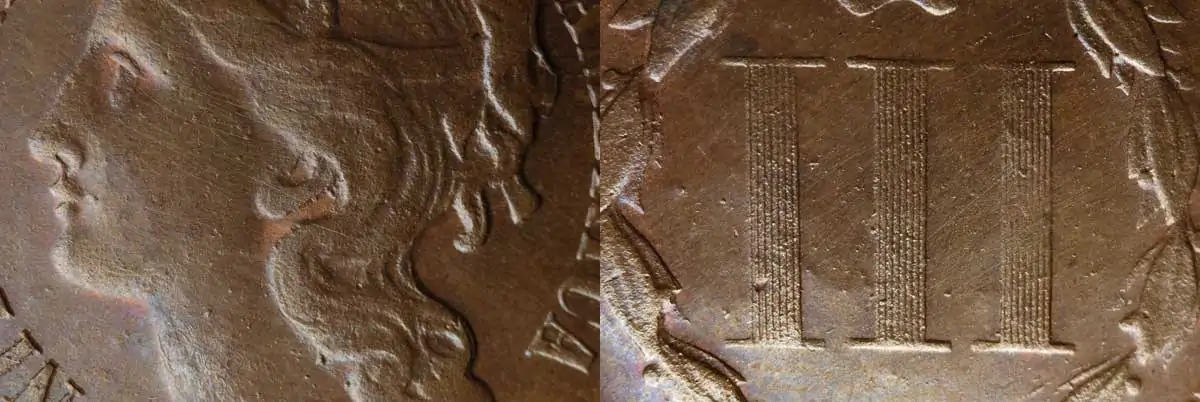 Counterfeit-Detection:-1874-Three-Cent-Nickel-Die-Trial---Spark-Erosion