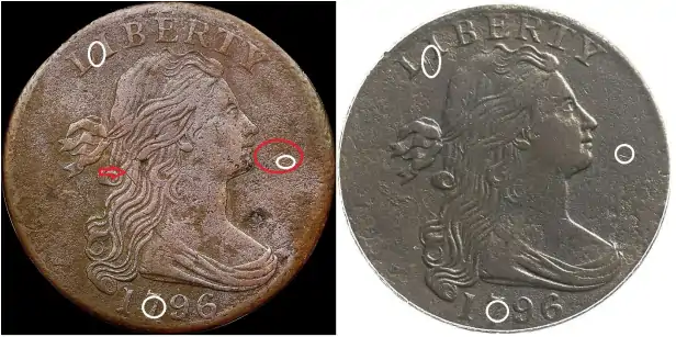 Counterfeit-Detection:-1796-Large-Cent-S-93-Variety--Struck-Counterfeit-Coin