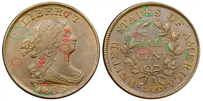 Counterfeit-Detection:-1803-Half-Cent-C-3-Struck-Counterfeit-Coin