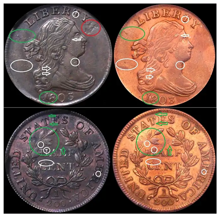 Counterfeit-Detection:-1803-Half-Cent-C-3-Struck-Counterfeit-Coin