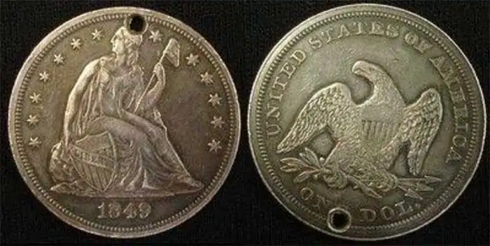Counterfeit-Detection:-1849-Seated-Liberty-Dollar-Struck-Counterfeit