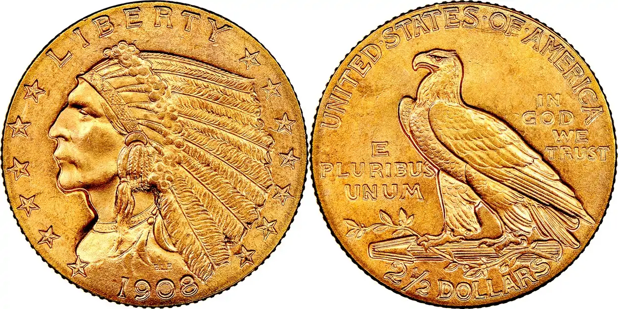 Counterfeit-Detection:-1908-Indian-Head-Quarter-Eagle