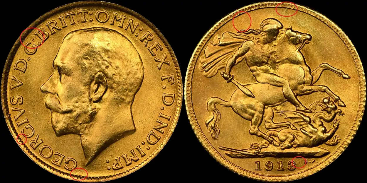 Counterfeit-Detection:-1913-Gold-Sovereign-Great-Britain