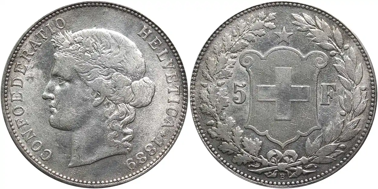 Counterfeit-Detection:-1889-B-Switzerland-5-Francs