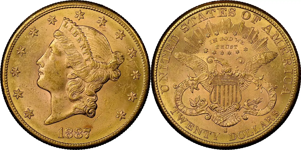 Counterfeit-Detection:-1887-S-Liberty-Head-Double-Eagle-Gold