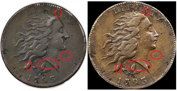 Counterfeit-Detection:-1793-S-5-Wreath-Large-Cent-+-1-Page-Attribution-Guide