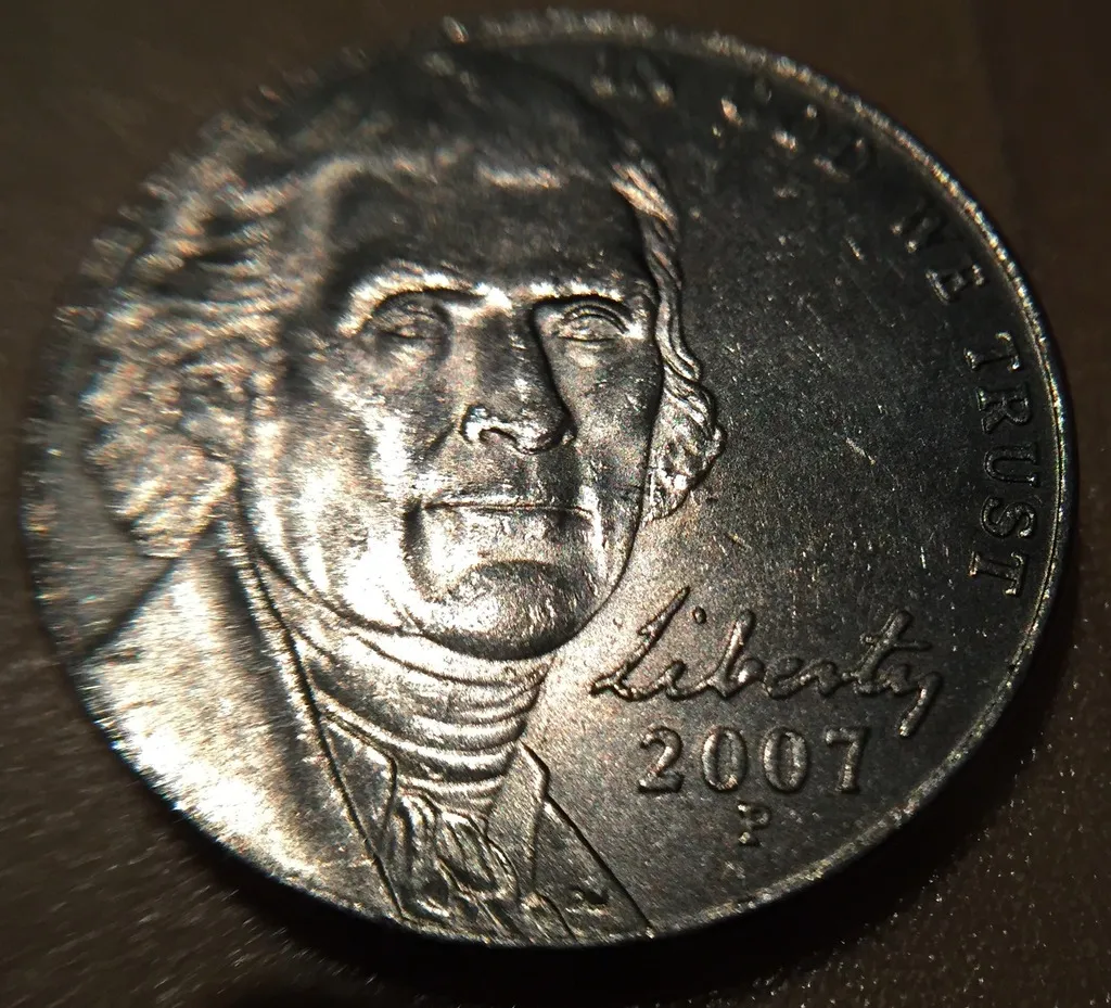 2007-P-Jefferson-Nickel:-Clashed-Dies