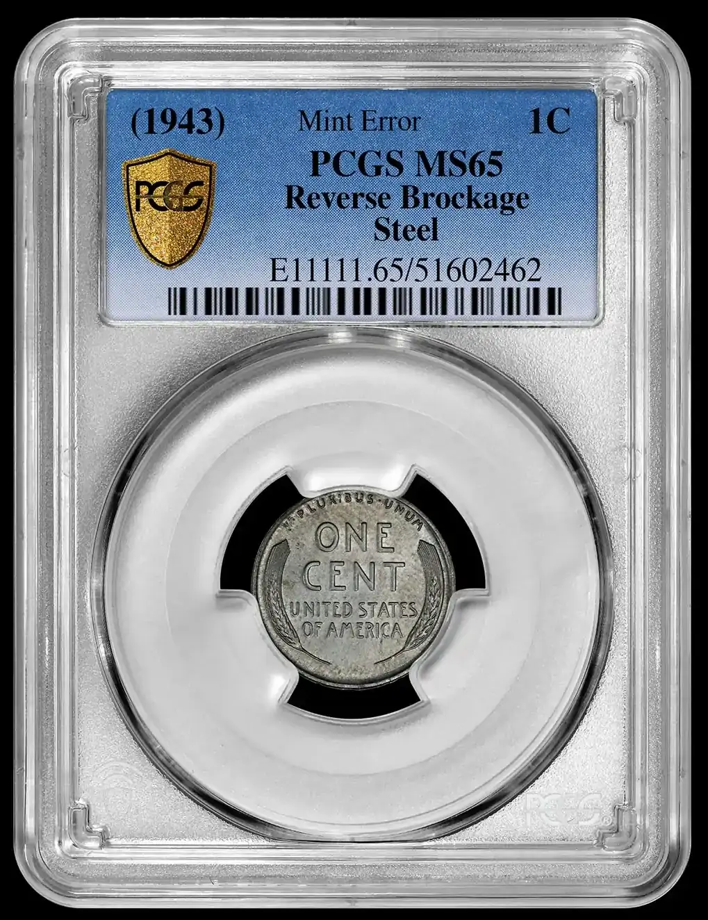 1943-Lincoln-Steel-Lincoln-Wheat-Cent-Error,-Brockage,-PCGS-MS-65