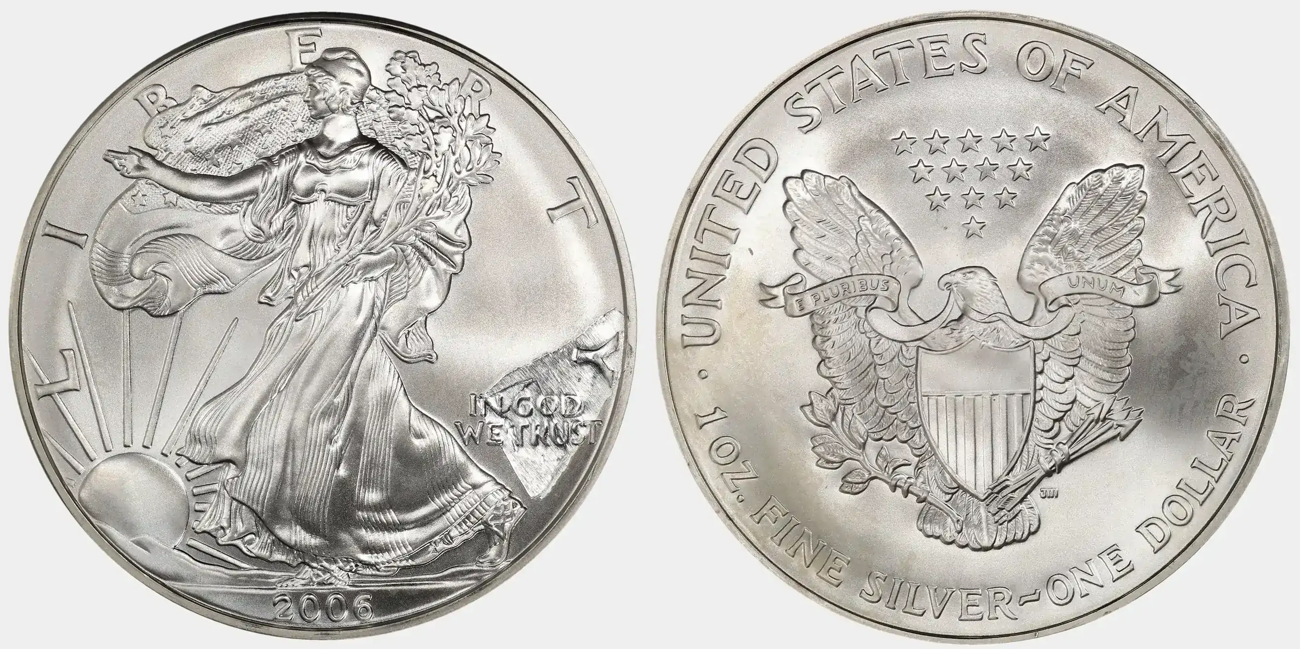 2006-Silver-Eagle-Struck-Through-Plastic-PCGS-MS-67