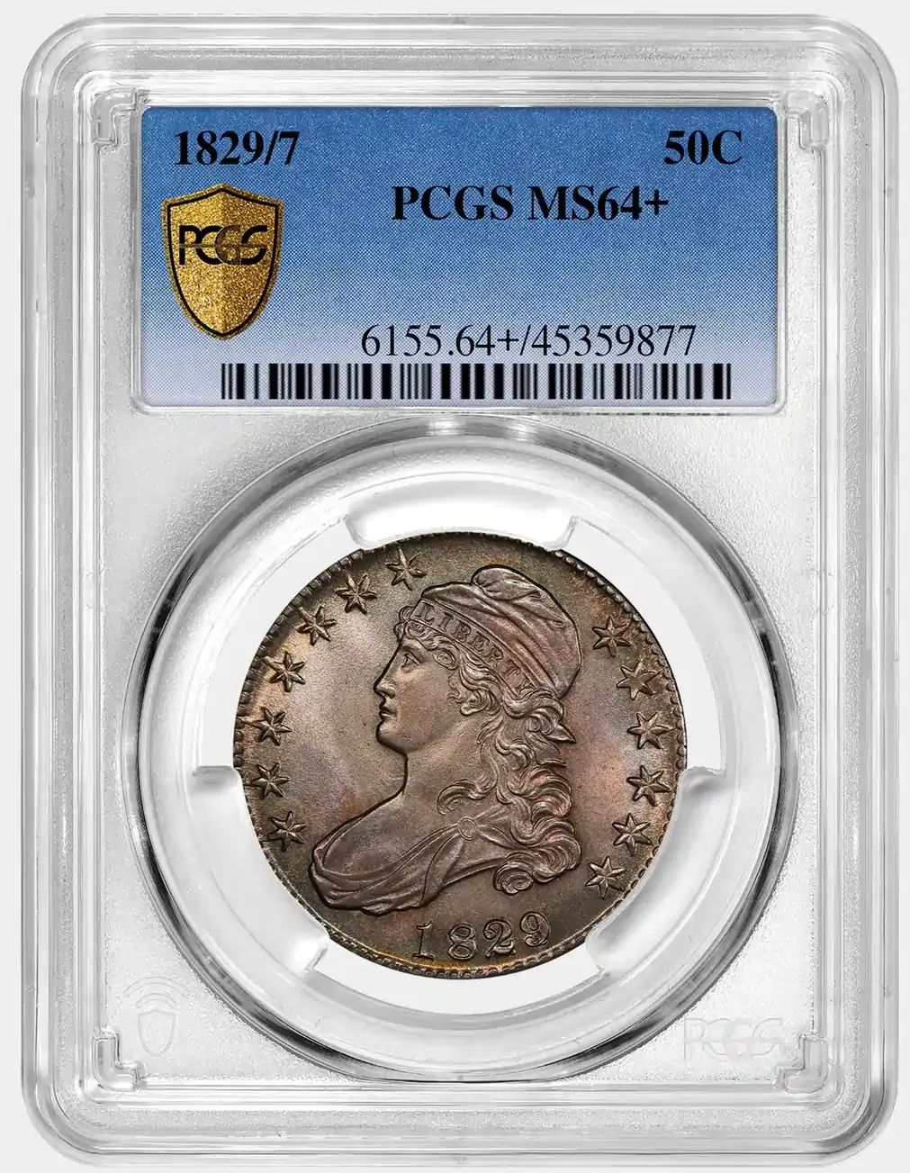 1829-Over-7-Capped-Bust-Half-Dollar-PCGS-MS-64+