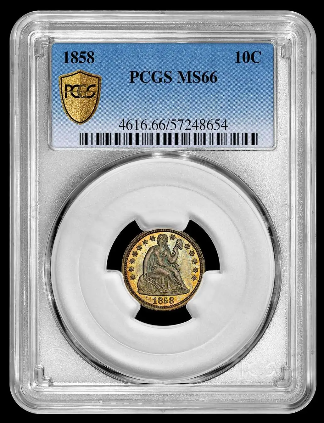 1858-Seated-Liberty-Dime-PCGS-MS-66