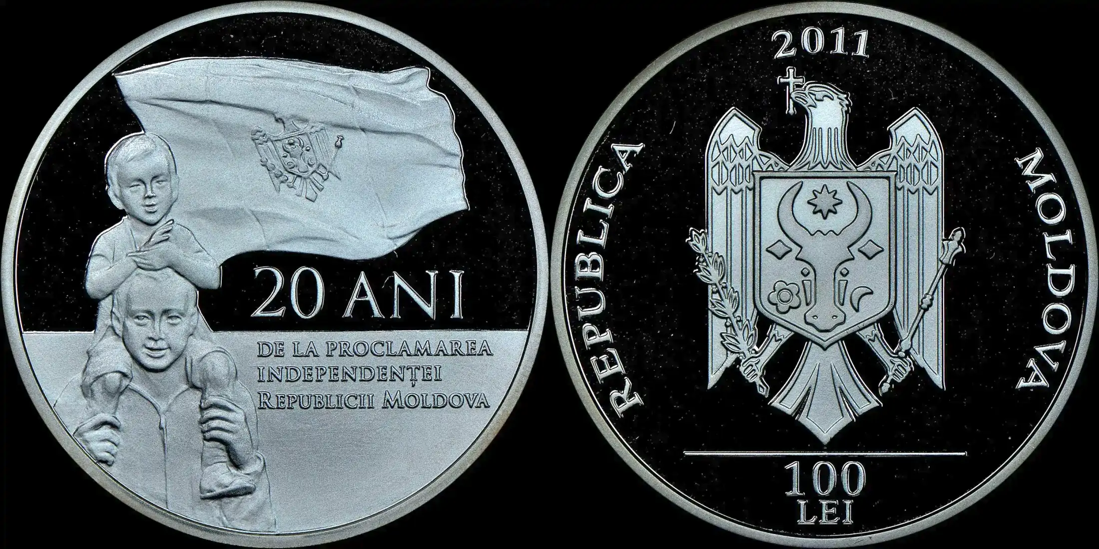 World-Wednesday:-Moldova-2011-Silver-100-Lei-Celebrating-The-Proclamation-Of-Independence