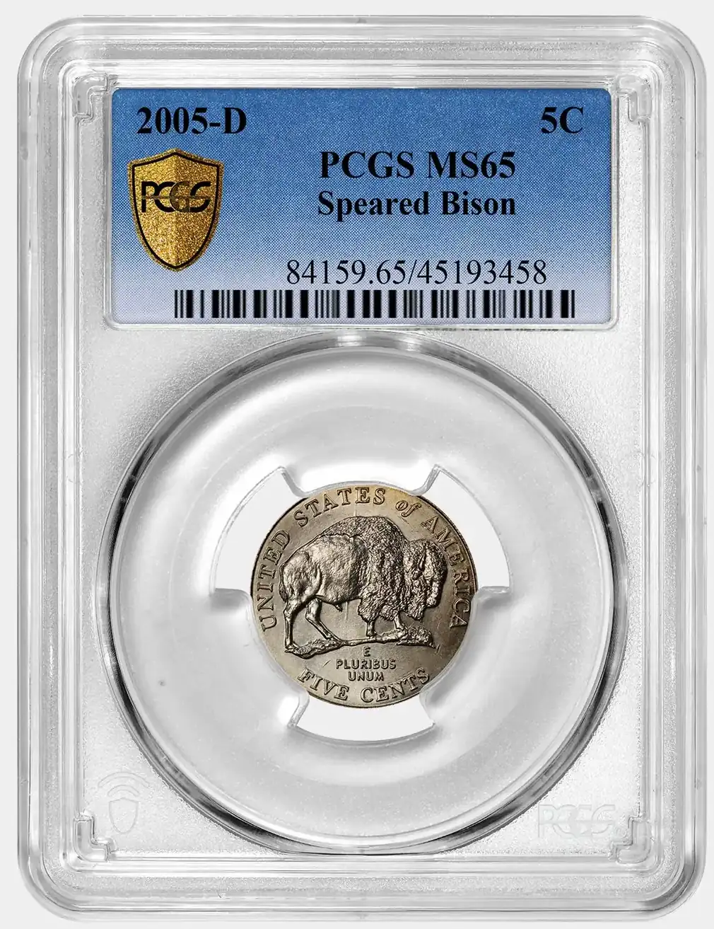 2005-D-Jefferson-Nickel-Speared-Bison-PCGS-MS-65