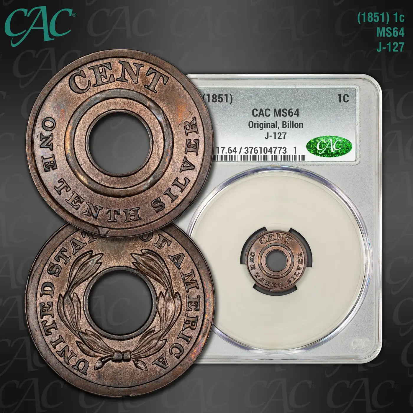 1851-Ring-Cent-CAC-MS-64-Otiginal-Billon-Judd-127