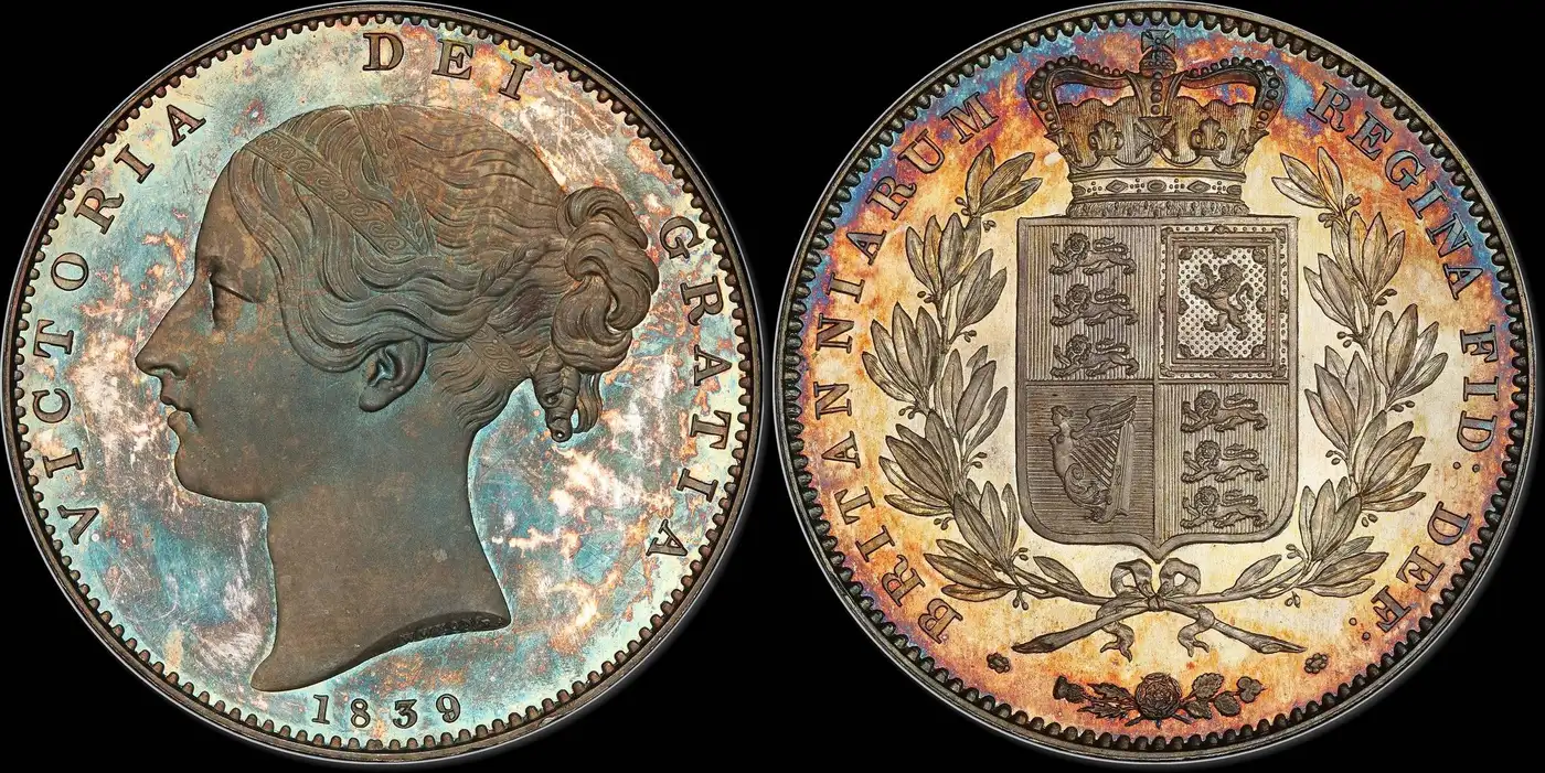 1839-Great-Britain-Proof-Crown,-Queen-Victoria's-First-Appearance-On-GB-Coinage,-PCGS-PR-67CAM