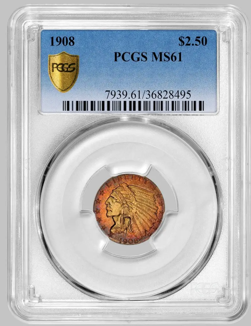 1908-Indian-Quarter-Eagle-PCGS-MS-61-Toner