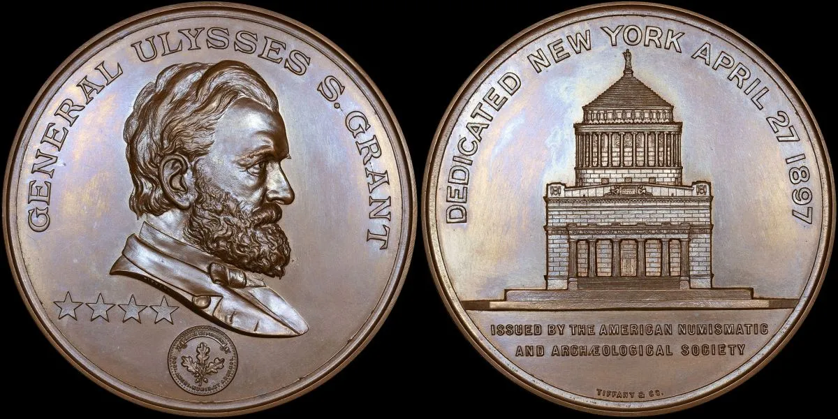 1897-Grant-Memorial-Medal,-American-Numismatic-Society,-NGC-MS-66-Brown,-Miller-Ans-11