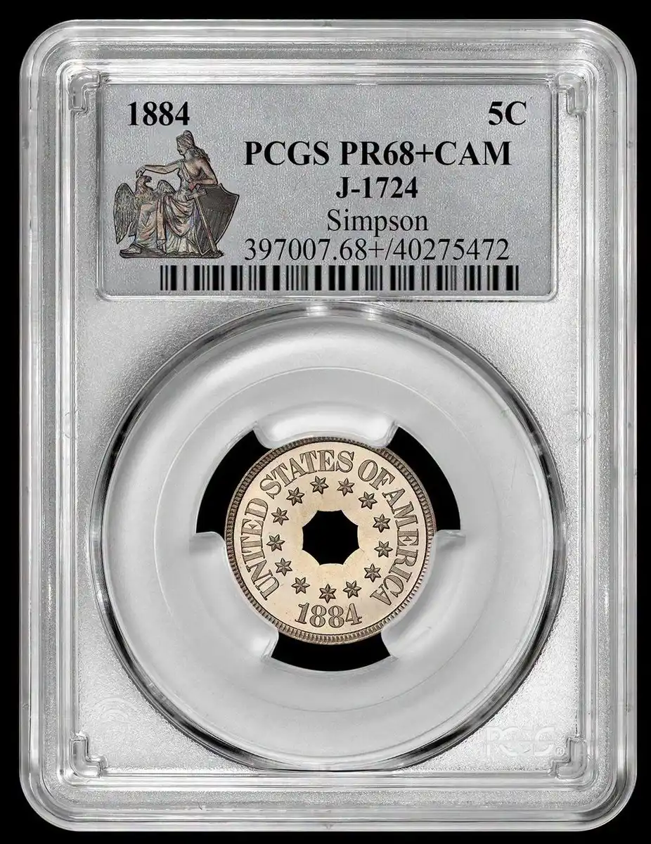 1884-Nickel-Pattern,-J-1724,-PCGS-PR-68+DCAM,-Simpson-Collection