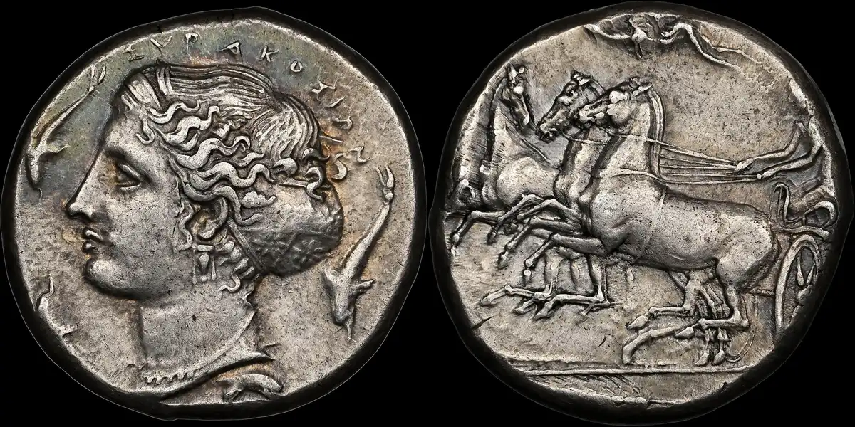 415-405-BC-Silver-Tetradrachms-Of-Syracuse,-NGC-XF-Strike-4,-Surface-3