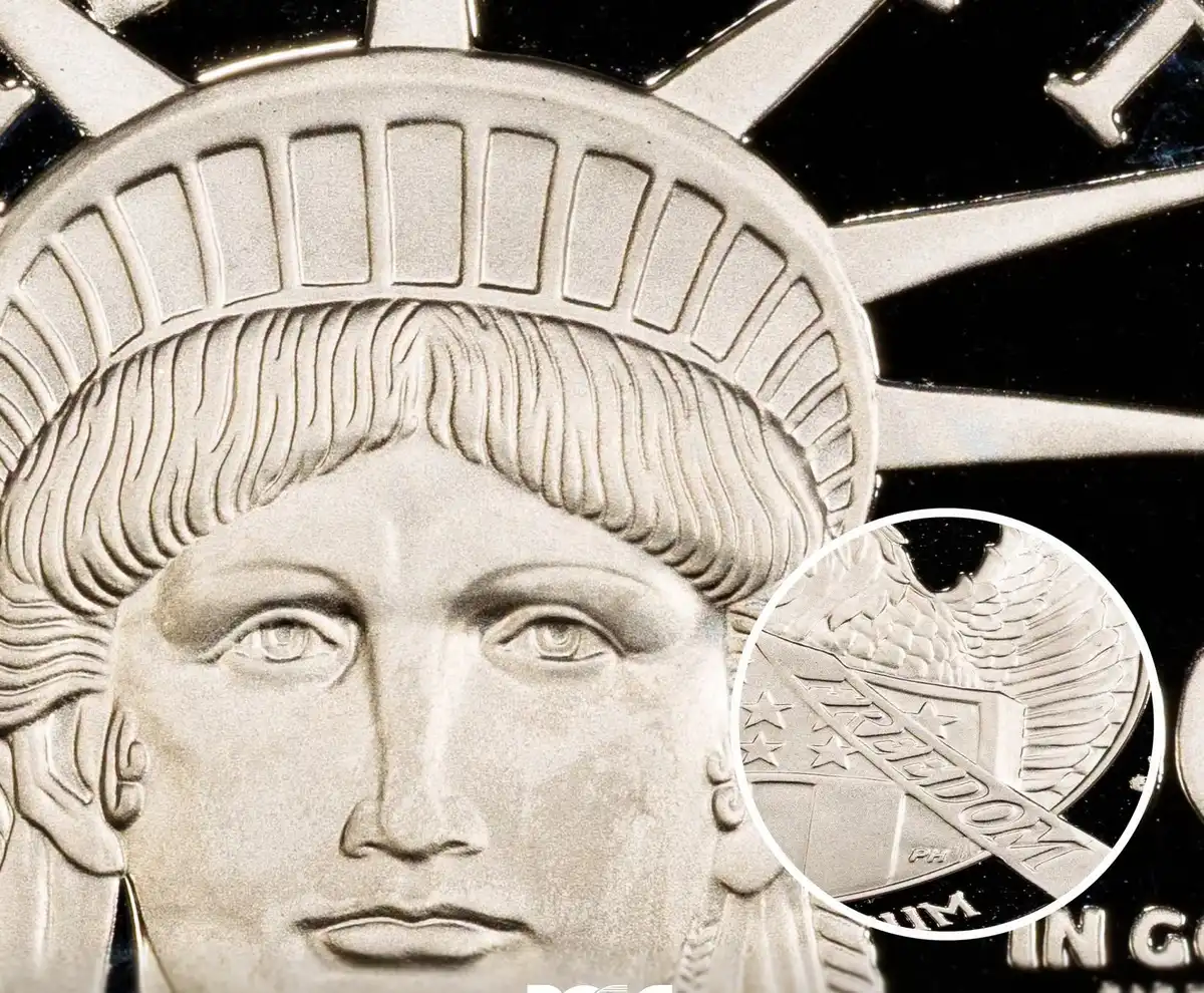 2007-W-$100-One-Ounce-Platinum-American-Eagle-Statue-Of-Liberty-Frosted-Freedom-PCGS-PR-70-DCAM