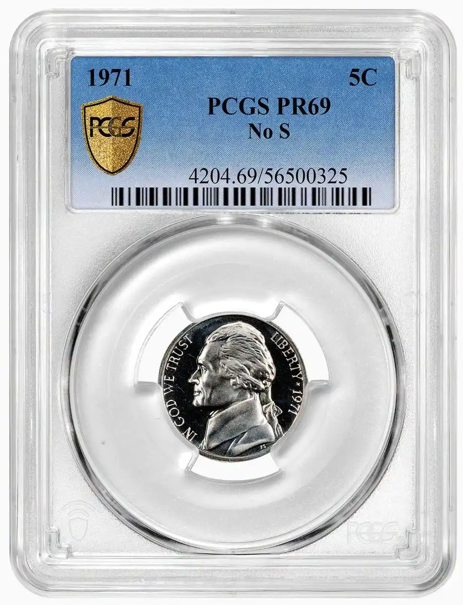 1971-Jefferson-Nickel-Proof,-No-S,-PCGS-PR-64