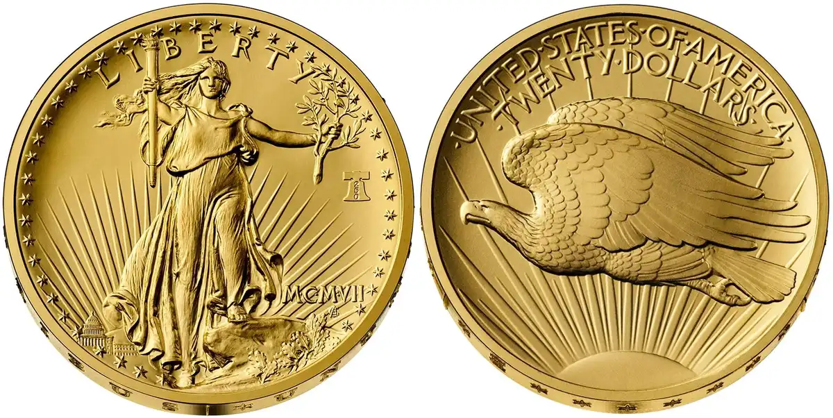 Last-Product-In-The-Best-Of-The-US-Mint-Series:-1907-Saint-Gaudens-$20-Gold-Coin/Silver-Medal-Set
