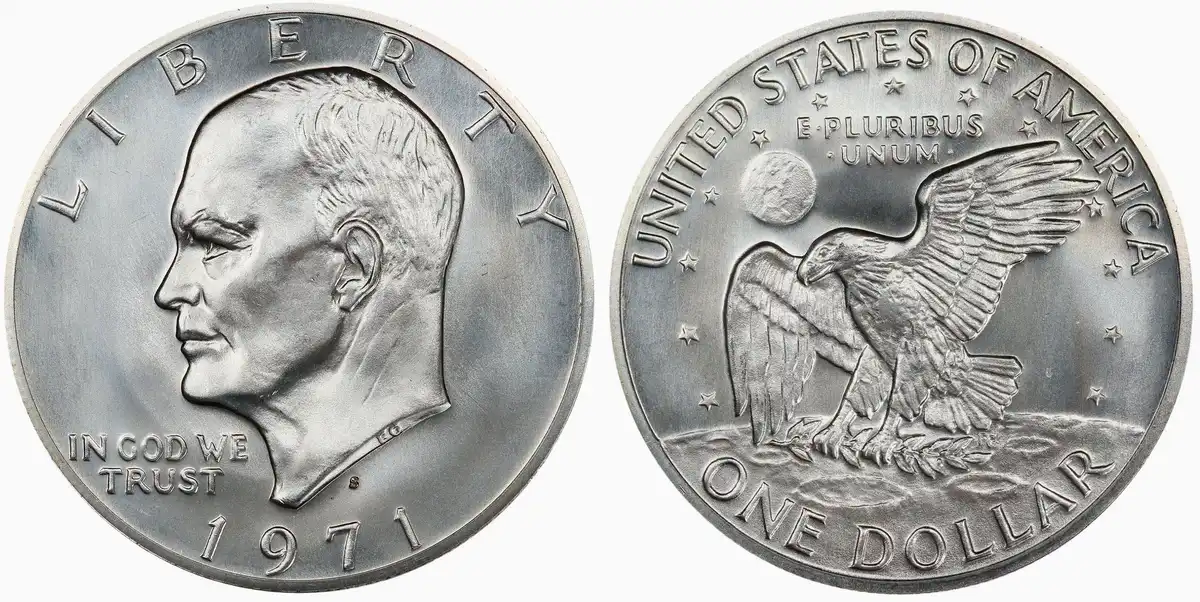 1971-S-Eisenhower-Dollar,-J-2147-Pattern.-PCGS-SP-67,-Discovery-Coin