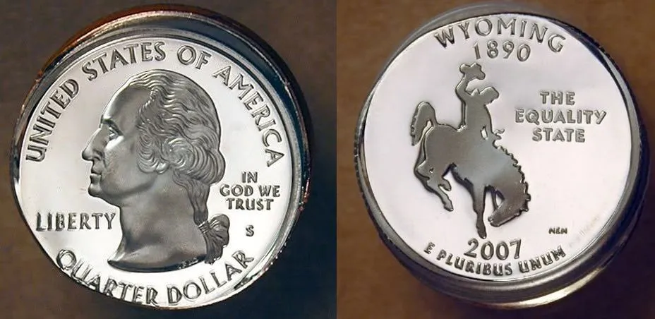 1999-Wyoming-Proof-State-Quarter-Double-Struck-Partial-Tilted-Collar-From-US-Proof-Set
