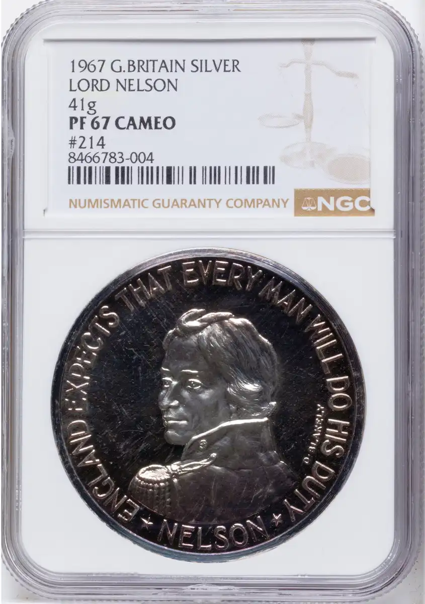 1967-Great-Britain-Lord-Nelson-Silver-Proof-Medal,-NGC-PR-67-Cameo