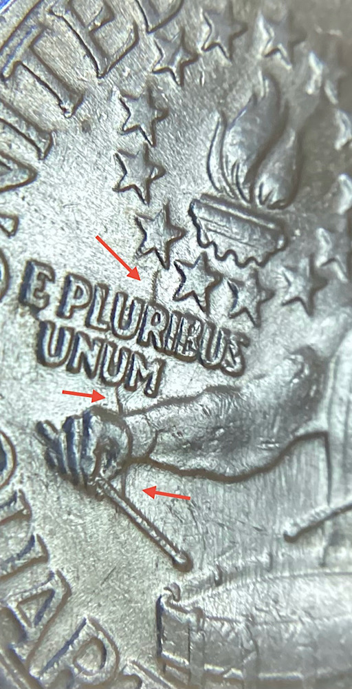 1976-Bicentennial-Quarter-With-Abraded-Die-Clash.