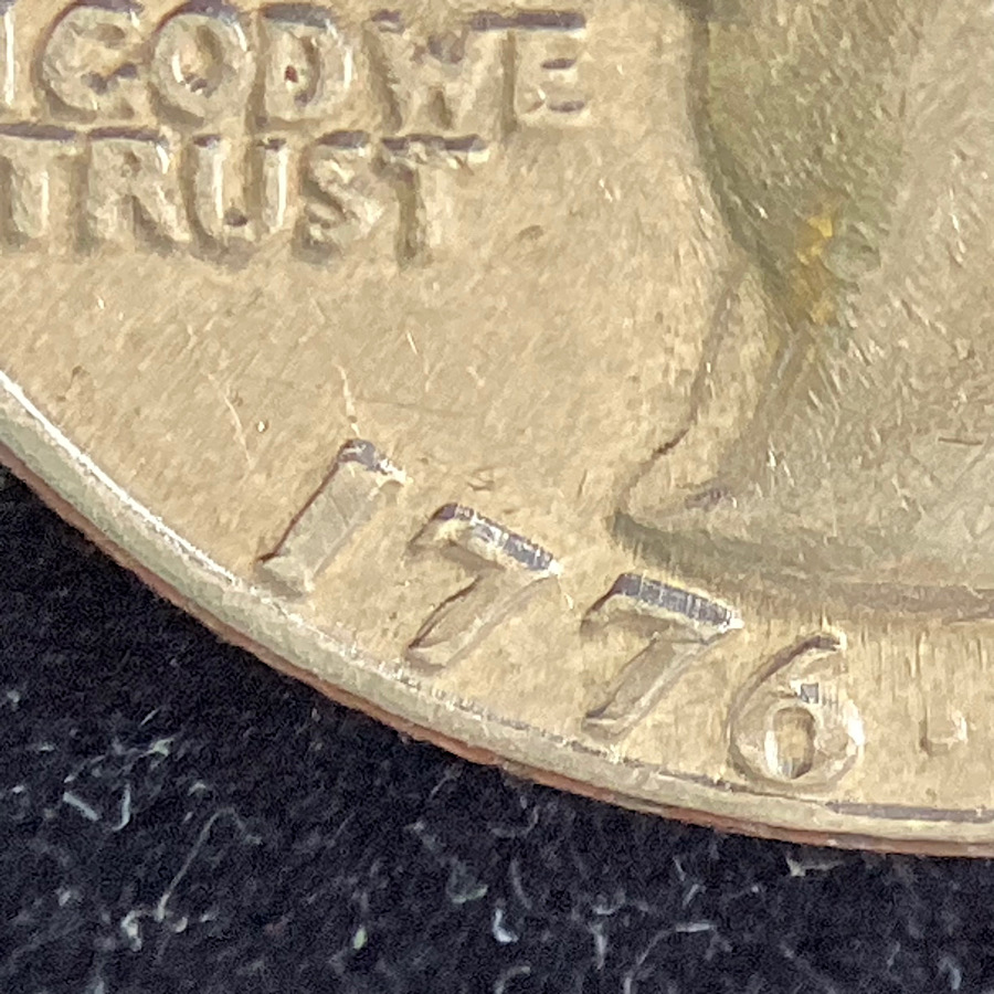 1976-D-Bicentennial-Quarter-With-Slightly-Off-Center-Strike.